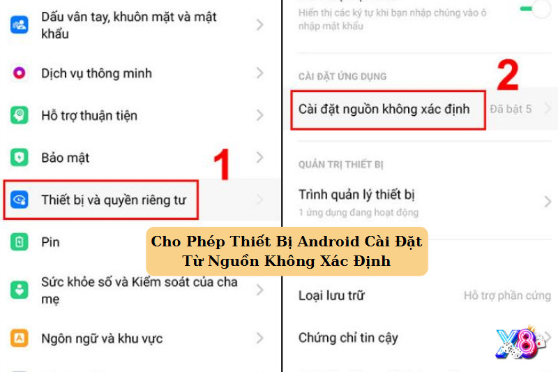 Cho Phép Thiết Bị Android Cài Đặt Từ Nguồn Không Xác Định