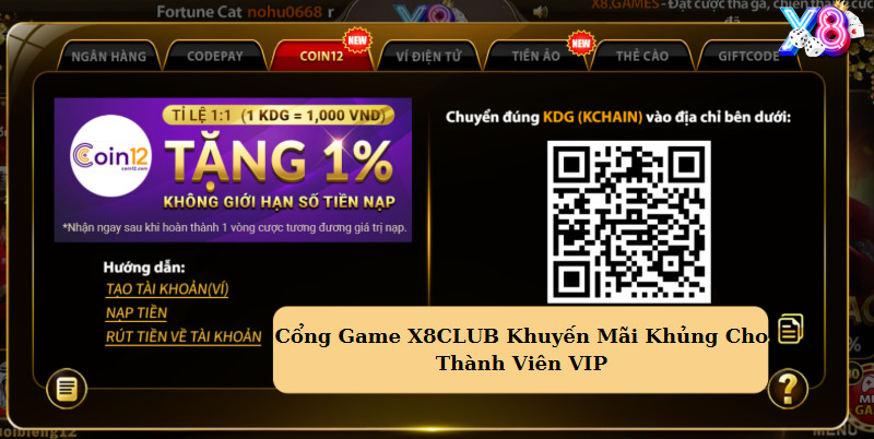 Khuyến Mãi X8 5 Cổng Game X8 CLUB Khuyến Mãi Khủng Cho Thành Viên VIP