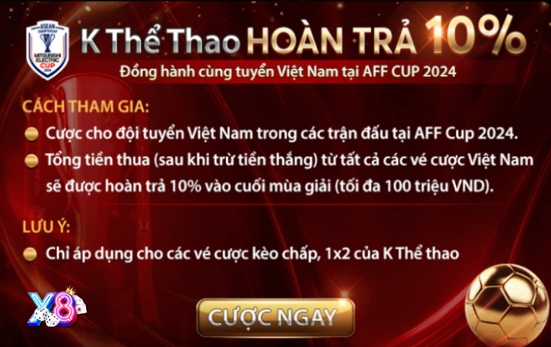 Khuyến Mãi X8 4 X8 CLUB Hoàn Trả Cao Ngất Ngưởng