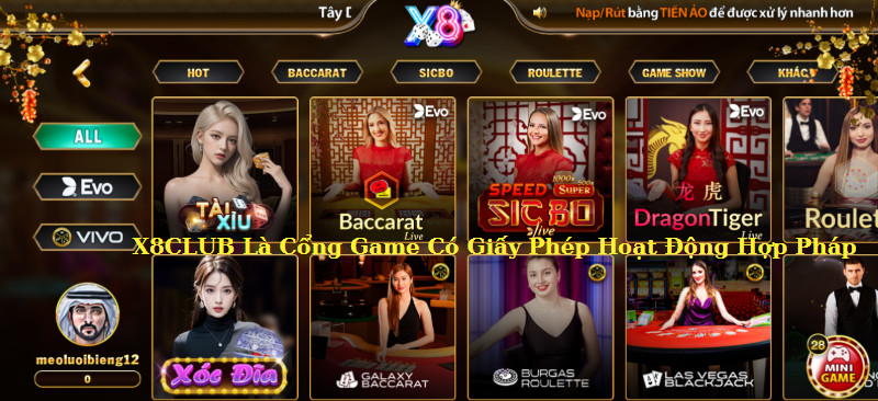 X8 CLUB Là Cổng Game Có Giấy Phép Hoạt Động Hợp Pháp