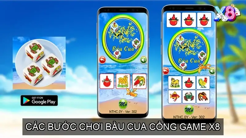 Các bước chơi Bầu Cua cổng game X8